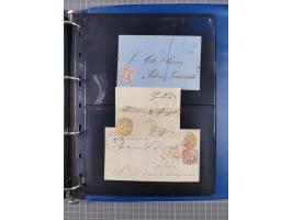 1852/65 (ca.), Sammlung der Nummernstempel ex Nr. 1 bis Nr. 415, überschlägig 700 Marken und 90 Briefe (teils Vorderseiten), 