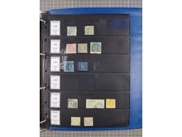 1852/65 (ca.), Sammlung der Nummernstempel ex Nr. 1 bis Nr. 415, überschlägig 700 Marken und 90 Briefe (teils Vorderseiten), 