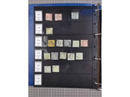 1852/65 (ca.), Sammlung der Nummernstempel ex Nr. 1 bis Nr. 415, überschlägig 700 Marken und 90 Briefe (teils Vorderseiten), 