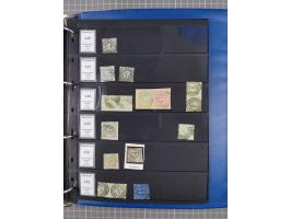 1852/65 (ca.), Sammlung der Nummernstempel ex Nr. 1 bis Nr. 415, überschlägig 700 Marken und 90 Briefe (teils Vorderseiten), 