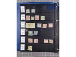 1852/65 (ca.), Sammlung der Nummernstempel ex Nr. 1 bis Nr. 415, überschlägig 700 Marken und 90 Briefe (teils Vorderseiten), 