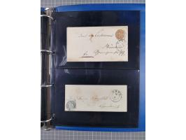 1852/65 (ca.), Sammlung der Nummernstempel ex Nr. 1 bis Nr. 415, überschlägig 700 Marken und 90 Briefe (teils Vorderseiten), 