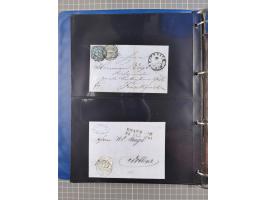 1852/65 (ca.), Sammlung der Nummernstempel ex Nr. 1 bis Nr. 415, überschlägig 700 Marken und 90 Briefe (teils Vorderseiten), 