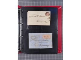 1852/65 (ca.), Sammlung der Nummernstempel ex Nr. 1 bis Nr. 415, überschlägig 700 Marken und 90 Briefe (teils Vorderseiten), 