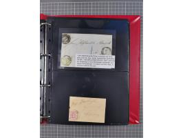 1852/65 (ca.), Sammlung der Nummernstempel ex Nr. 1 bis Nr. 415, überschlägig 700 Marken und 90 Briefe (teils Vorderseiten), 