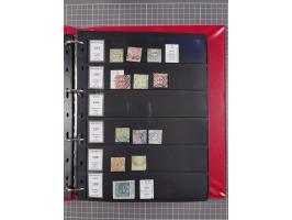 1852/65 (ca.), Sammlung der Nummernstempel ex Nr. 1 bis Nr. 415, überschlägig 700 Marken und 90 Briefe (teils Vorderseiten), 