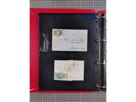 1852/65 (ca.), Sammlung der Nummernstempel ex Nr. 1 bis Nr. 415, überschlägig 700 Marken und 90 Briefe (teils Vorderseiten), 