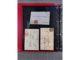 1852/65 (ca.), Sammlung der Nummernstempel ex Nr. 1 bis Nr. 415, überschlägig 700 Marken und 90 Briefe (teils Vorderseiten), 