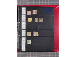 1852/65 (ca.), Sammlung der Nummernstempel ex Nr. 1 bis Nr. 415, überschlägig 700 Marken und 90 Briefe (teils Vorderseiten), 