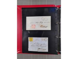 1852/65 (ca.), Sammlung der Nummernstempel ex Nr. 1 bis Nr. 415, überschlägig 700 Marken und 90 Briefe (teils Vorderseiten), 