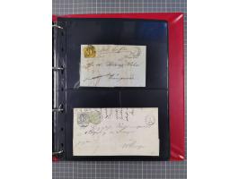 1852/65 (ca.), Sammlung der Nummernstempel ex Nr. 1 bis Nr. 415, überschlägig 700 Marken und 90 Briefe (teils Vorderseiten), 