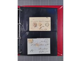 1852/65 (ca.), Sammlung der Nummernstempel ex Nr. 1 bis Nr. 415, überschlägig 700 Marken und 90 Briefe (teils Vorderseiten), 