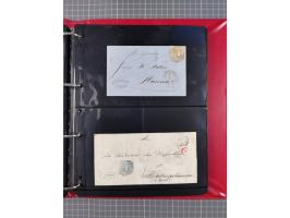 1852/65 (ca.), Sammlung der Nummernstempel ex Nr. 1 bis Nr. 415, überschlägig 700 Marken und 90 Briefe (teils Vorderseiten), 