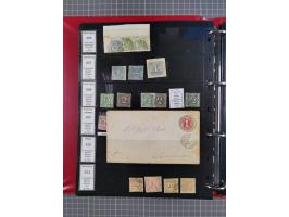 1852/65 (ca.), Sammlung der Nummernstempel ex Nr. 1 bis Nr. 415, überschlägig 700 Marken und 90 Briefe (teils Vorderseiten), 