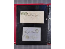 1852/65 (ca.), Sammlung der Nummernstempel ex Nr. 1 bis Nr. 415, überschlägig 700 Marken und 90 Briefe (teils Vorderseiten), 