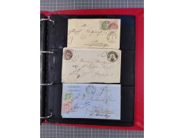 1852/65 (ca.), Sammlung der Nummernstempel ex Nr. 1 bis Nr. 415, überschlägig 700 Marken und 90 Briefe (teils Vorderseiten), 