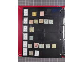 1852/65 (ca.), Sammlung der Nummernstempel ex Nr. 1 bis Nr. 415, überschlägig 700 Marken und 90 Briefe (teils Vorderseiten), 