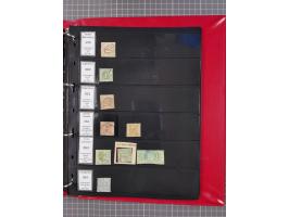 1852/65 (ca.), Sammlung der Nummernstempel ex Nr. 1 bis Nr. 415, überschlägig 700 Marken und 90 Briefe (teils Vorderseiten), 