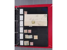 1852/65 (ca.), Sammlung der Nummernstempel ex Nr. 1 bis Nr. 415, überschlägig 700 Marken und 90 Briefe (teils Vorderseiten), 