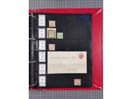 1852/65 (ca.), Sammlung der Nummernstempel ex Nr. 1 bis Nr. 415, überschlägig 700 Marken und 90 Briefe (teils Vorderseiten), 