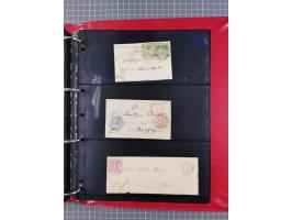 1852/65 (ca.), Sammlung der Nummernstempel ex Nr. 1 bis Nr. 415, überschlägig 700 Marken und 90 Briefe (teils Vorderseiten), 