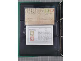 1872/75, Kreuzerbezirk, Sammlung von 31 Belegen, dabei Farbfrankaturen Michel 7 + 8, Mi. 8 EF auf Brief in den eigenen Landzu