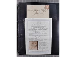 1872/75, Kreuzerbezirk, Sammlung von 31 Belegen, dabei Farbfrankaturen Michel 7 + 8, Mi. 8 EF auf Brief in den eigenen Landzu