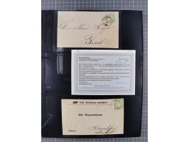 1872/75, Kreuzerbezirk, Sammlung von 31 Belegen, dabei Farbfrankaturen Michel 7 + 8, Mi. 8 EF auf Brief in den eigenen Landzu