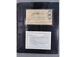 1872/75, Kreuzerbezirk, Sammlung von 31 Belegen, dabei Farbfrankaturen Michel 7 + 8, Mi. 8 EF auf Brief in den eigenen Landzu