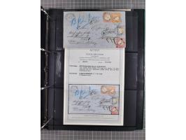 1872/75, Kreuzerbezirk, Sammlung von 31 Belegen, dabei Farbfrankaturen Michel 7 + 8, Mi. 8 EF auf Brief in den eigenen Landzu