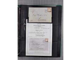 1872/75, Kreuzerbezirk, Sammlung von 31 Belegen, dabei Farbfrankaturen Michel 7 + 8, Mi. 8 EF auf Brief in den eigenen Landzu