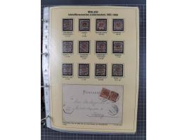 1889/1900, gestempelte Spezialsammlung “Krone/Adler”, mit Marken und über 150 Briefen, Karten und Formularen, dabei u.a. lose