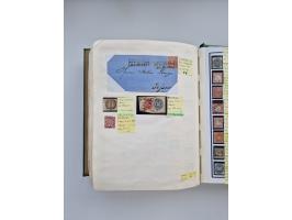 BADEN BIS WÜRTTEMBERG, Stempelsammlung auf einigen tausend Marken und Briefstücken und ein paar Dutzend Belegen, dabei auch N