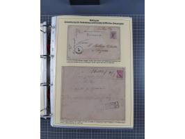 1875/89, gestempelte Spezialsammlung “Pfennig/-e” mit etwas über 130 Briefen und Karten, ab Brustschilde in Pfennigwährung ve