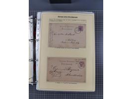 1875/89, gestempelte Spezialsammlung “Pfennig/-e” mit etwas über 130 Briefen und Karten, ab Brustschilde in Pfennigwährung ve