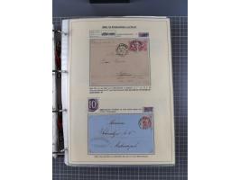 1875/89, gestempelte Spezialsammlung “Pfennig/-e” mit etwas über 130 Briefen und Karten, ab Brustschilde in Pfennigwährung ve