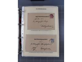 1875/89, gestempelte Spezialsammlung “Pfennig/-e” mit etwas über 130 Briefen und Karten, ab Brustschilde in Pfennigwährung ve