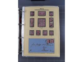 1875/89, gestempelte Spezialsammlung “Pfennig/-e” mit etwas über 130 Briefen und Karten, ab Brustschilde in Pfennigwährung ve