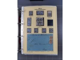 1875/89, gestempelte Spezialsammlung “Pfennig/-e” mit etwas über 130 Briefen und Karten, ab Brustschilde in Pfennigwährung ve