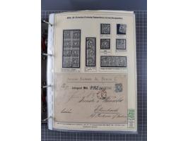 1875/89, gestempelte Spezialsammlung “Pfennig/-e” mit etwas über 130 Briefen und Karten, ab Brustschilde in Pfennigwährung ve