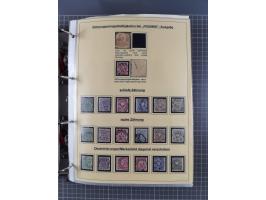 1875/89, gestempelte Spezialsammlung “Pfennig/-e” mit etwas über 130 Briefen und Karten, ab Brustschilde in Pfennigwährung ve