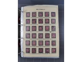 1875/89, gestempelte Spezialsammlung “Pfennig/-e” mit etwas über 130 Briefen und Karten, ab Brustschilde in Pfennigwährung ve