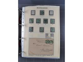 1875/89, gestempelte Spezialsammlung “Pfennig/-e” mit etwas über 130 Briefen und Karten, ab Brustschilde in Pfennigwährung ve