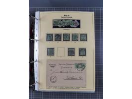 1875/89, gestempelte Spezialsammlung “Pfennig/-e” mit etwas über 130 Briefen und Karten, ab Brustschilde in Pfennigwährung ve