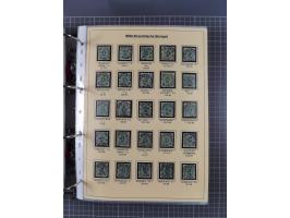 1875/89, gestempelte Spezialsammlung “Pfennig/-e” mit etwas über 130 Briefen und Karten, ab Brustschilde in Pfennigwährung ve