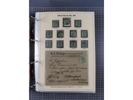 1875/89, gestempelte Spezialsammlung “Pfennig/-e” mit etwas über 130 Briefen und Karten, ab Brustschilde in Pfennigwährung ve