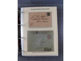 1875/89, gestempelte Spezialsammlung “Pfennig/-e” mit etwas über 130 Briefen und Karten, ab Brustschilde in Pfennigwährung ve