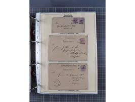 1875/89, gestempelte Spezialsammlung “Pfennig/-e” mit etwas über 130 Briefen und Karten, ab Brustschilde in Pfennigwährung ve