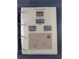 1875/89, gestempelte Spezialsammlung “Pfennig/-e” mit etwas über 130 Briefen und Karten, ab Brustschilde in Pfennigwährung ve