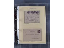 1875/89, gestempelte Spezialsammlung “Pfennig/-e” mit etwas über 130 Briefen und Karten, ab Brustschilde in Pfennigwährung ve